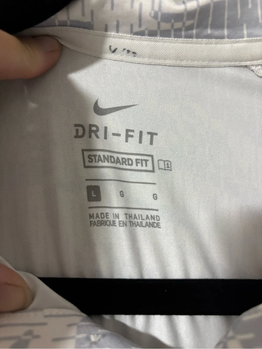 Nike Dri-FIT Polo - White & Light Gray Pattern